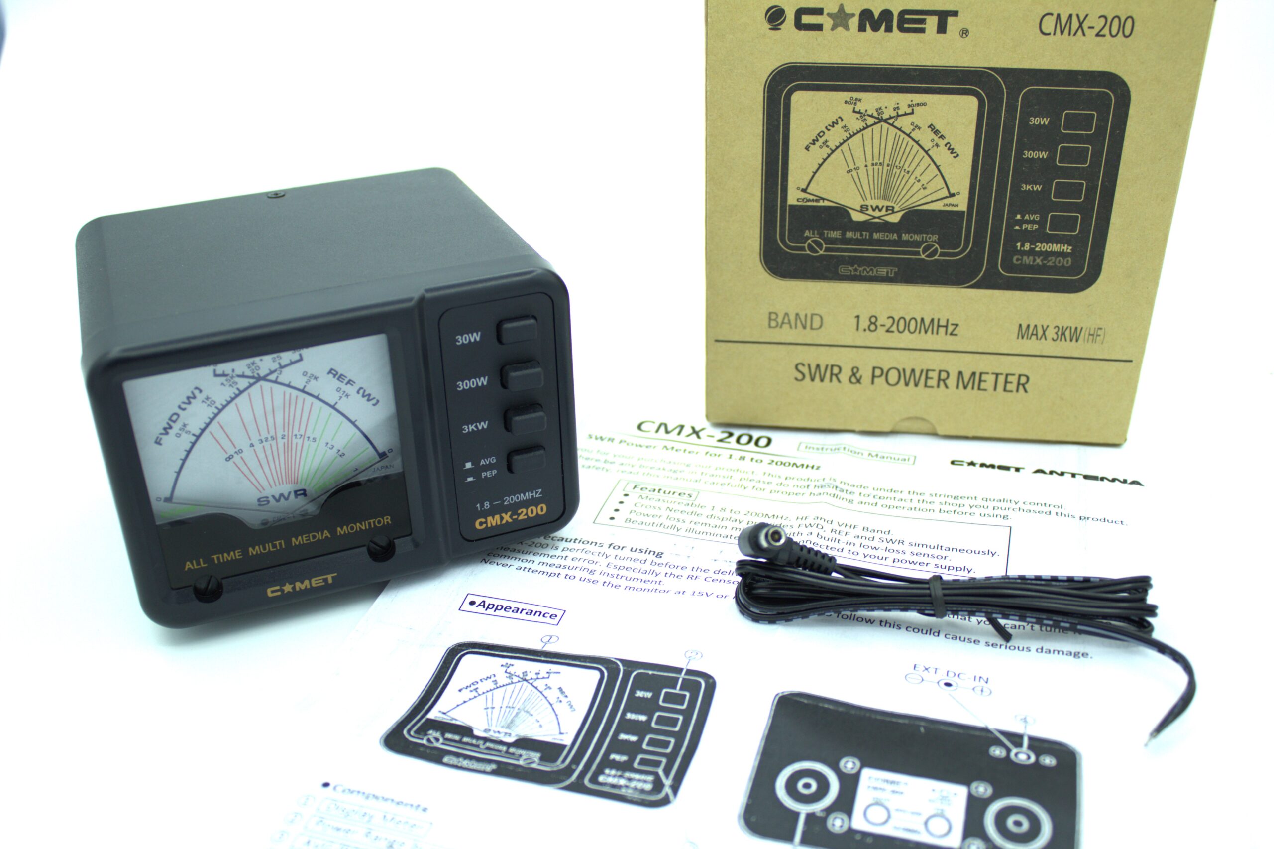 COMET CMX-200 1,8 tot 200MHz 3kW Kruisnaald Meter - BCI Communications