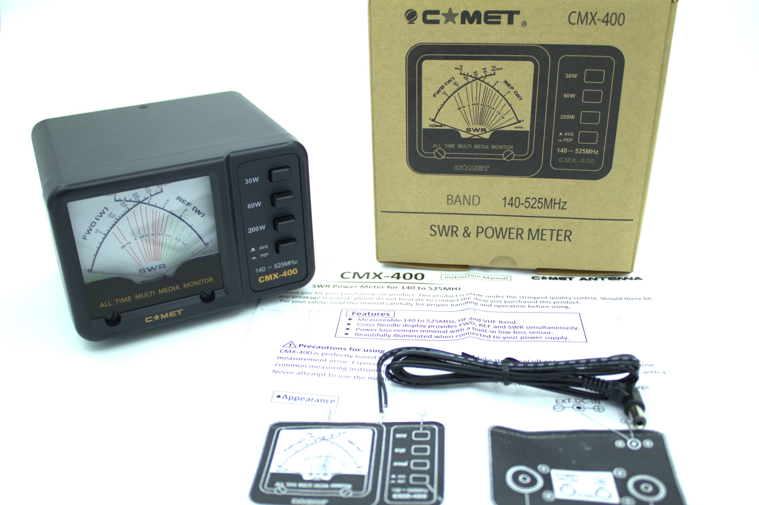 <b>COMET CMX-400 </b> <br> 140 tot 525MHz 200 Watt Kruisnaald Meter <br> - Afbeelding 3