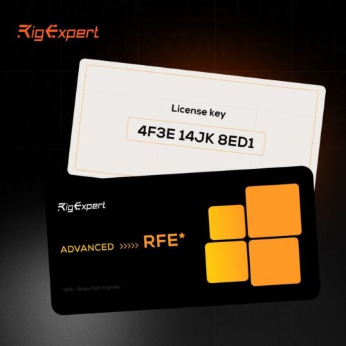 <b>RigExpert® Advanced > Full License </b><br> Uitbreiding Advanced naar Full <br><b>100 kHz tot 500 MHz & TDR </b>