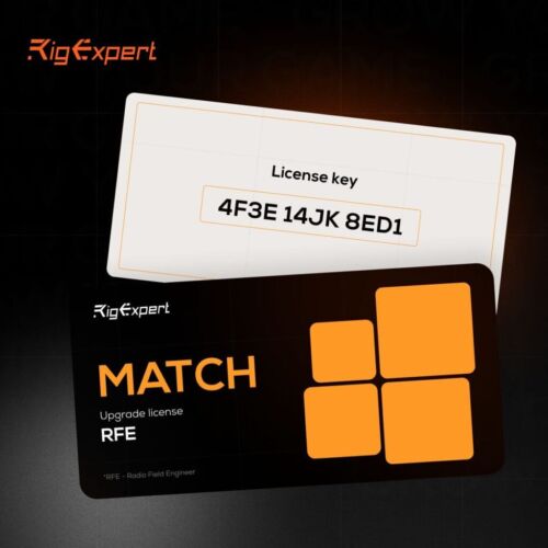 <b>RigExpert®  RFE Full License </b><br> Uitbreiding van de RE MATCH <br><b>100 kHz tot 500 MHz & Extra functies </b>